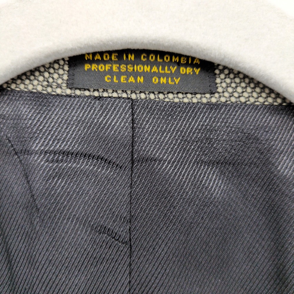 Oscar de la Renta Men's 100% Wool Grey Herringbone 2-Button Blazer Jacket 48L - Picture 6 of 12